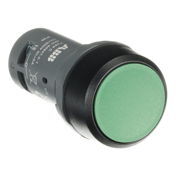 ABB CP1-10G-11 TIPKALO, RAVNA TIPKA S POVRATOM, 1NO+1NC, ZELENA