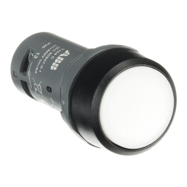 ABB CP1-10W-11 TIPKALO, RAVNA TIPKA S POVRATOM, 1NO+1NC, BIJELA
