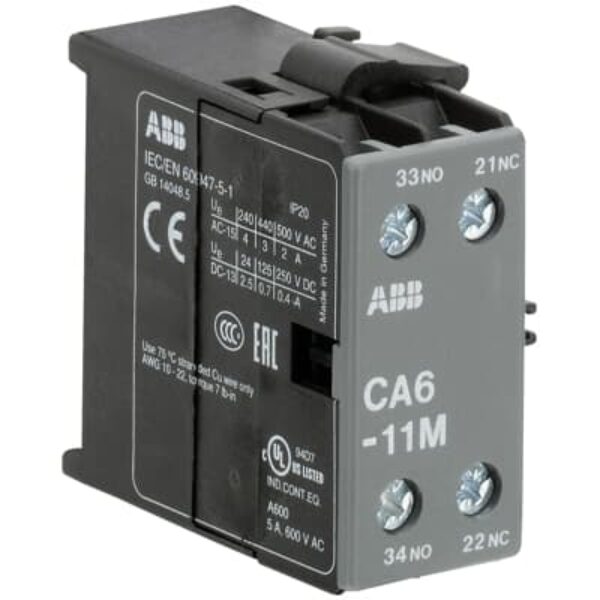 ABB CA6-11 M POMOCNI KONTAKTI ZA BOCNU UGRADNJU, 1NO+1NC, ZA B6-/B7-30-10/BC6-/BC7-30-10